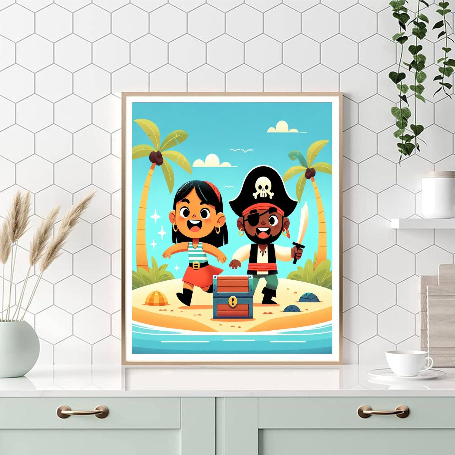 Treasure Hunt With Pirates Painting By Numbers Kit