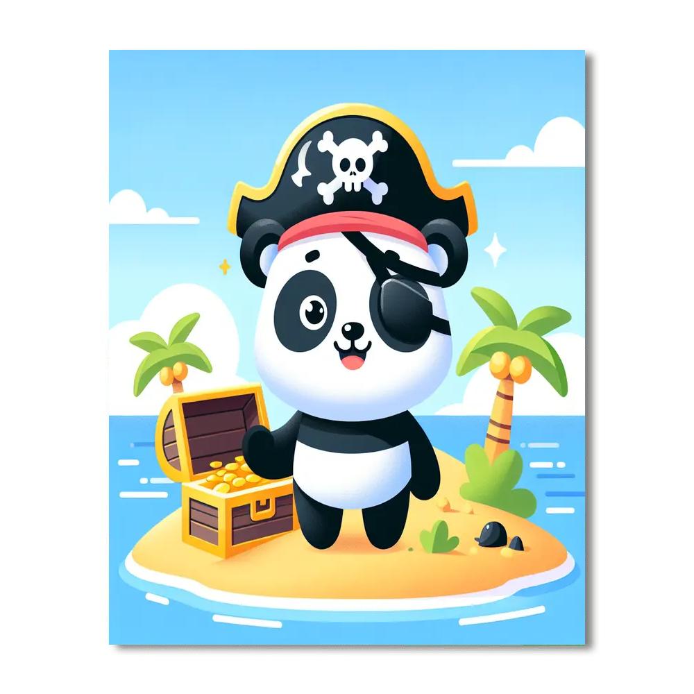 Pirate Panda's Treasure Hunt Paint By Numbers