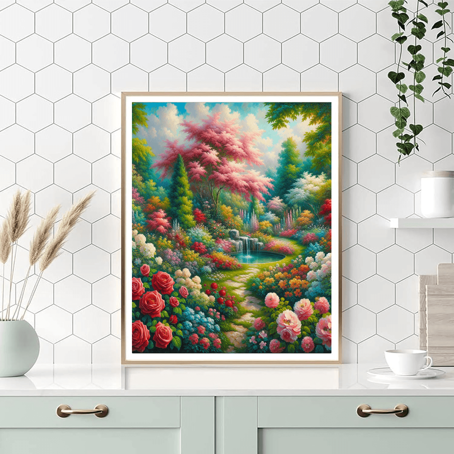Blossoming Oasis Paint By Numbers Art