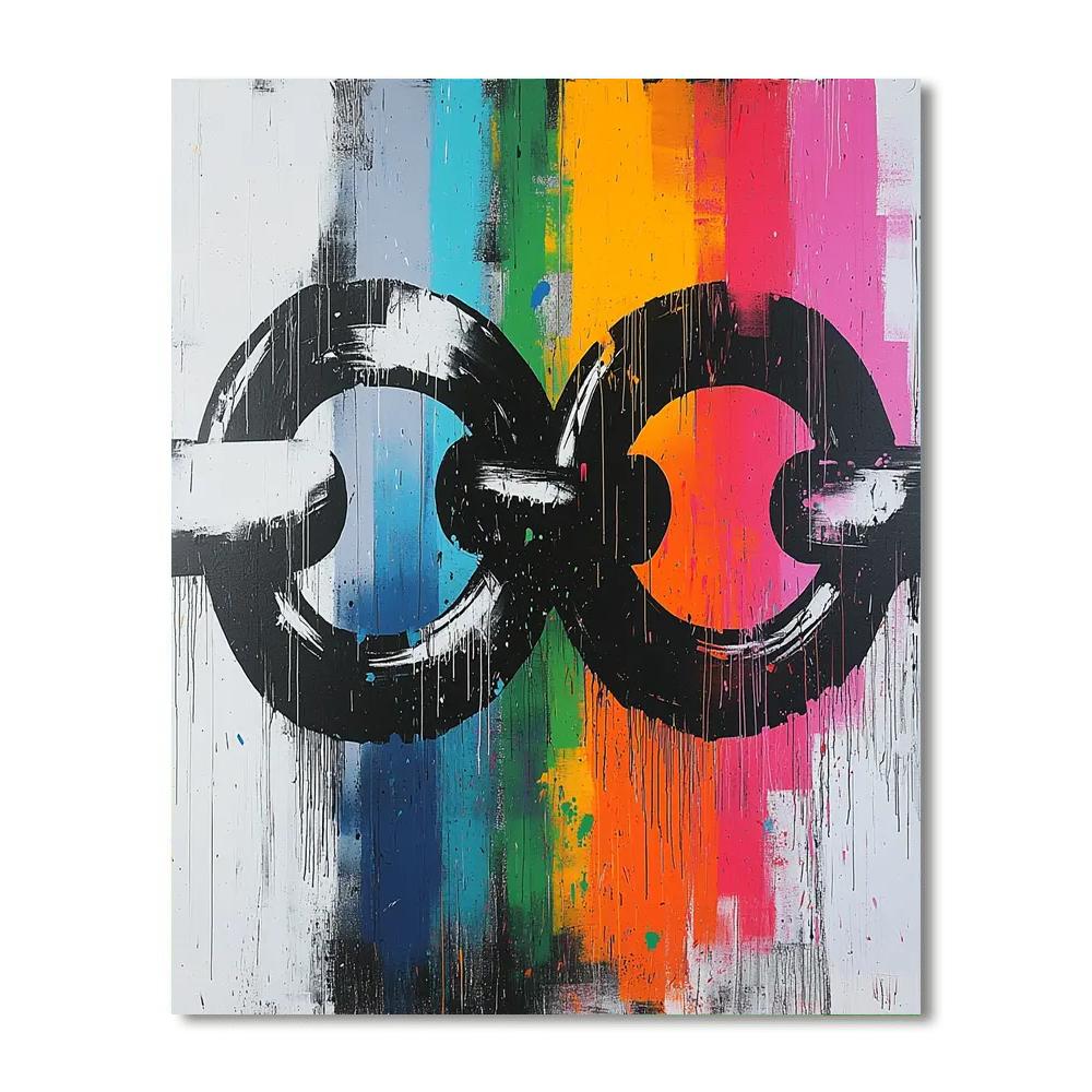 Banksy Inspired Unseen Connections  Number Painting