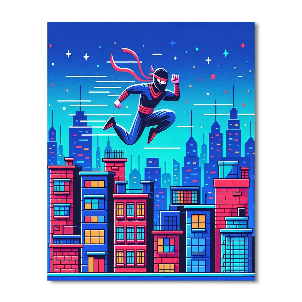 Daring Ninja's Escape Number Painting