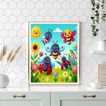 Joyful Garden Bugs Number Painting