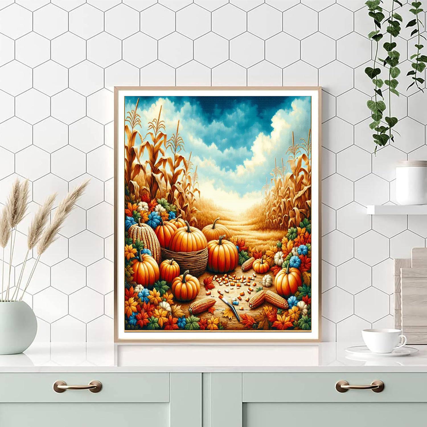 Cheerful Autumn Harvest Painting By Numbers Kit