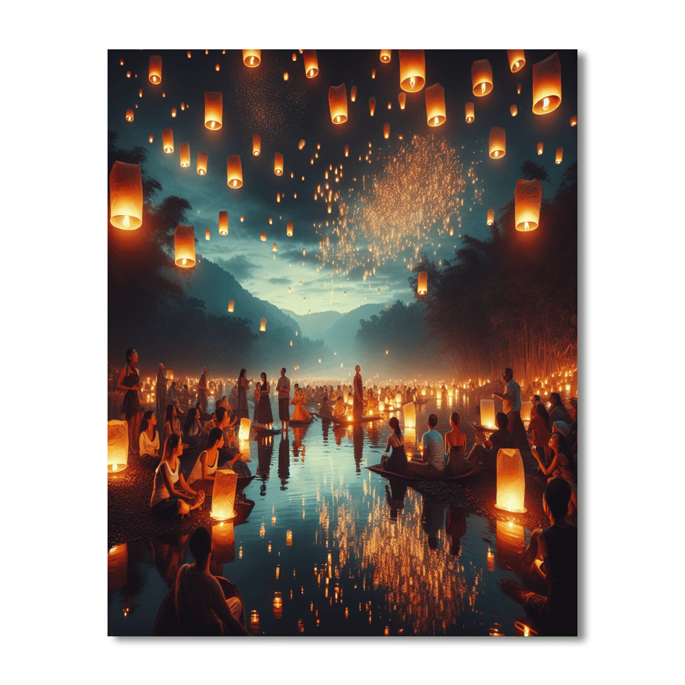 Yee Peng Lantern Festival - Thailand Paint By Numbers
