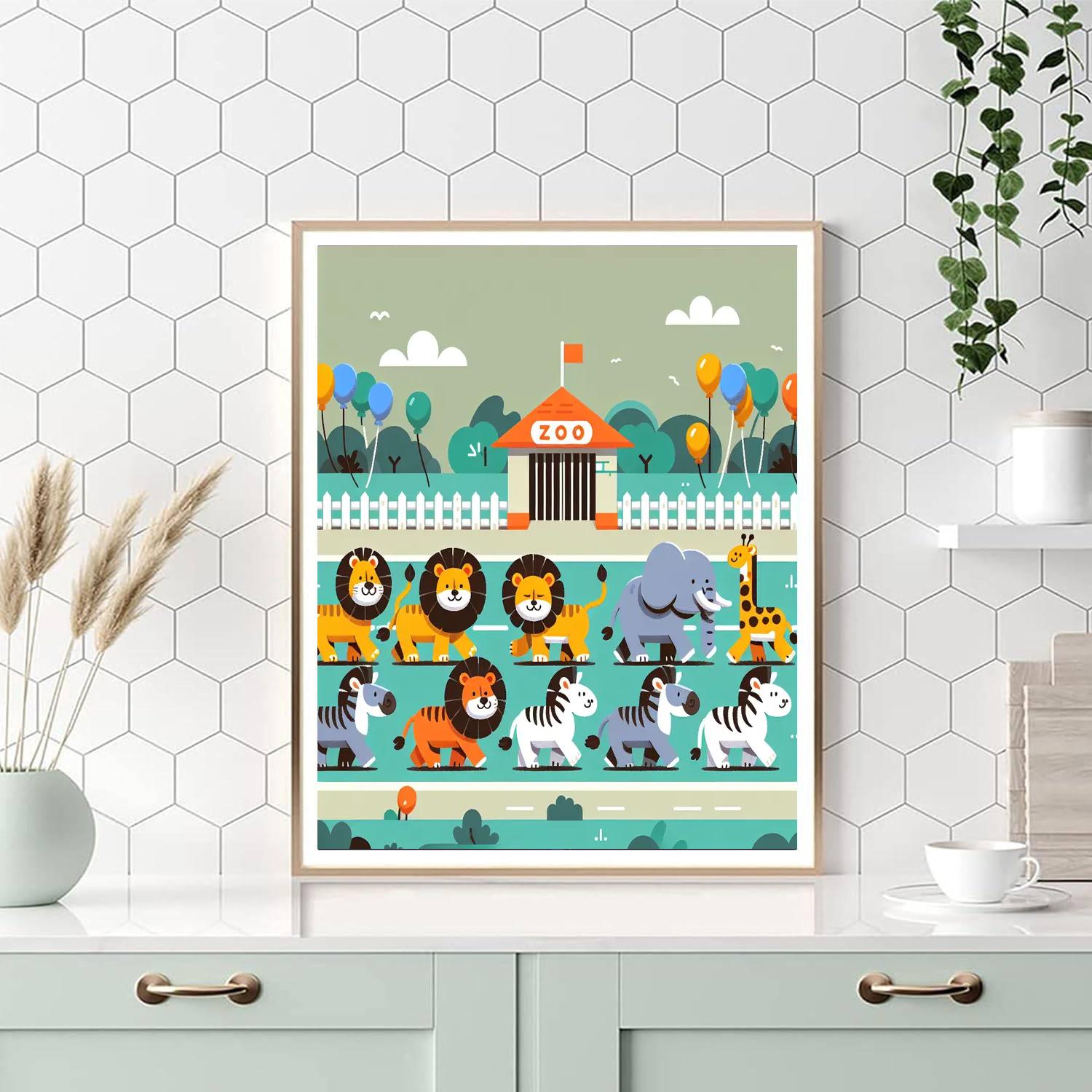 Joyful Zoo Parade Painting Number Kit