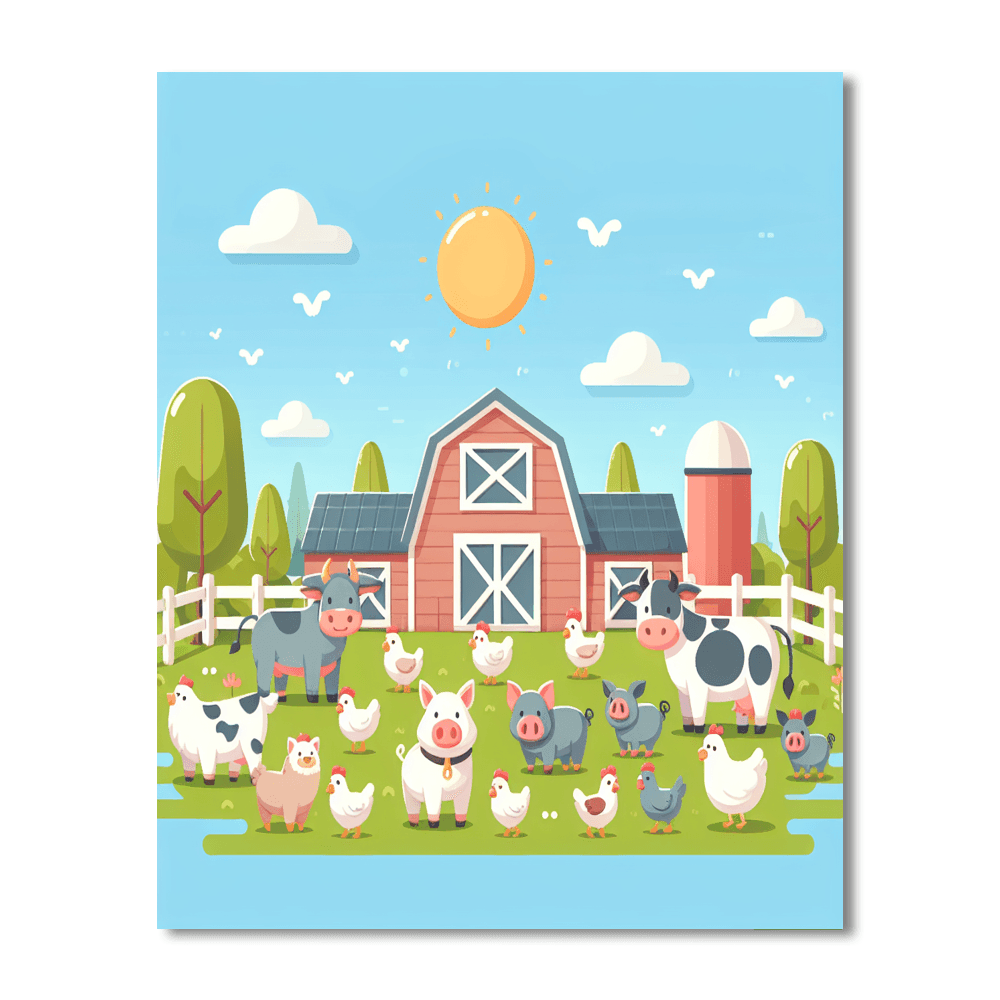 Joyful Farm Adventure Painting Number Kit