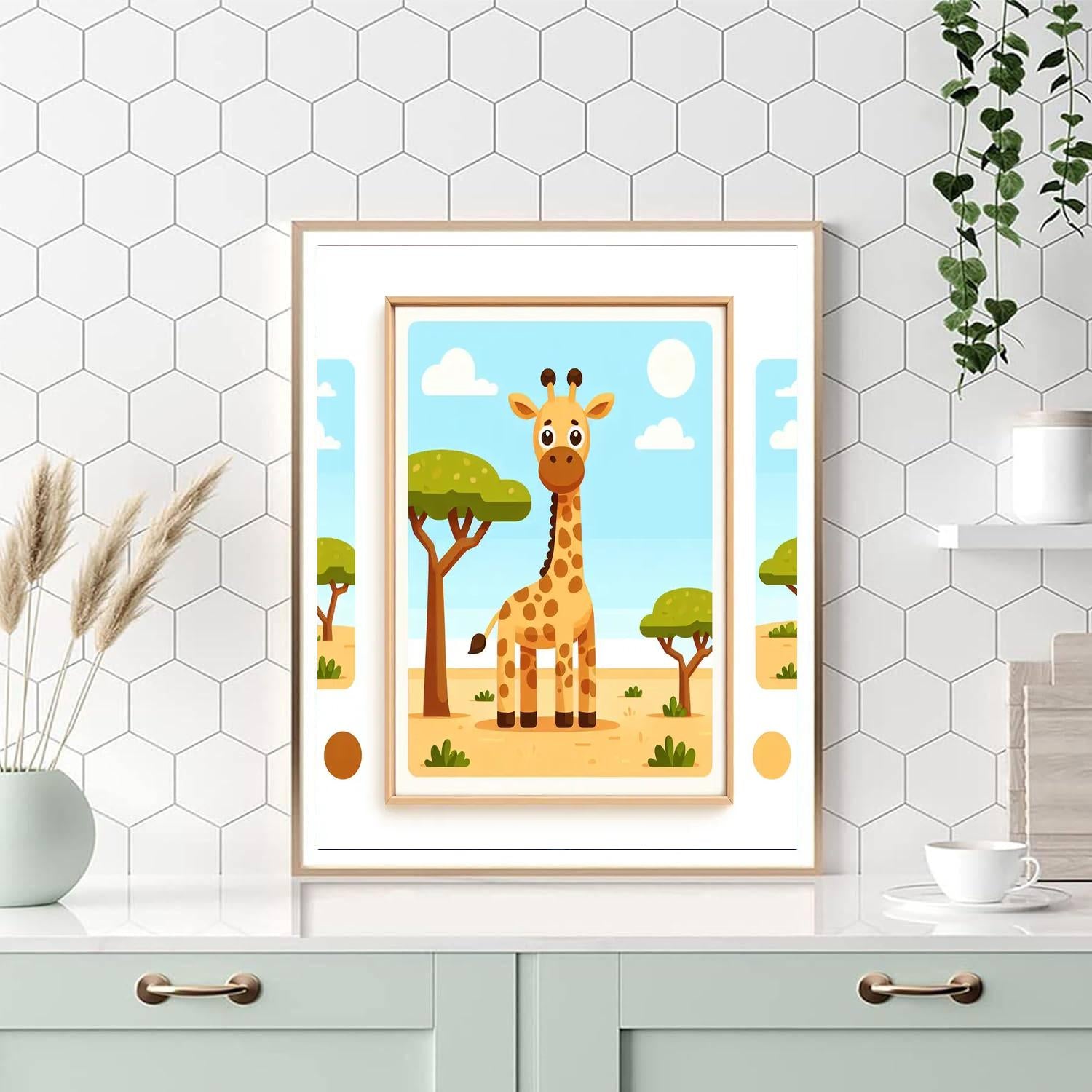 Gigantic Giraffe Grazing Painting Number Kit