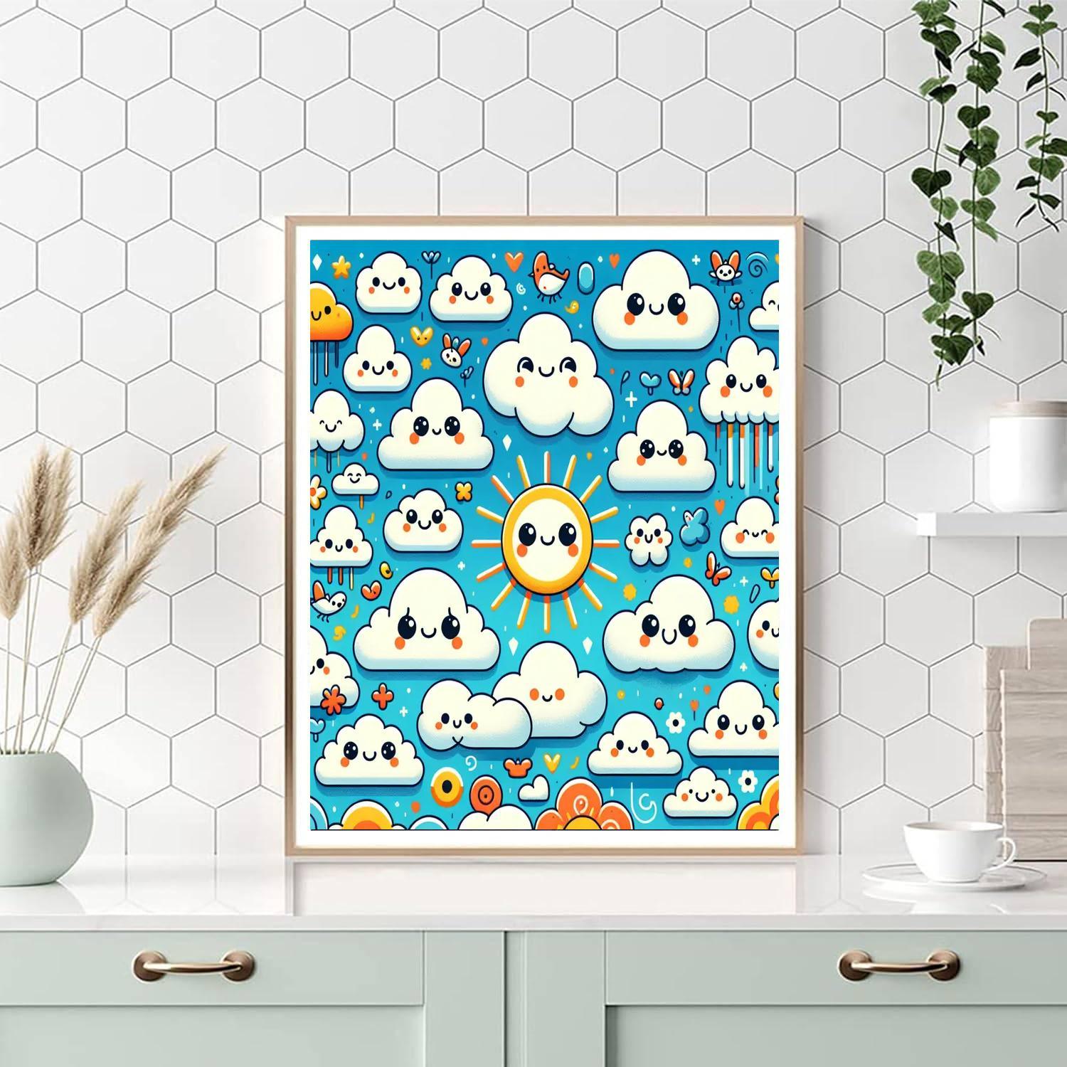 Cute Cloud Creatures Numbered Painting Kits