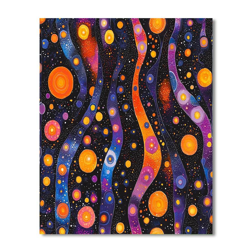 Yayoi Kusama Inspired Galactic Pathways  Paint By Number