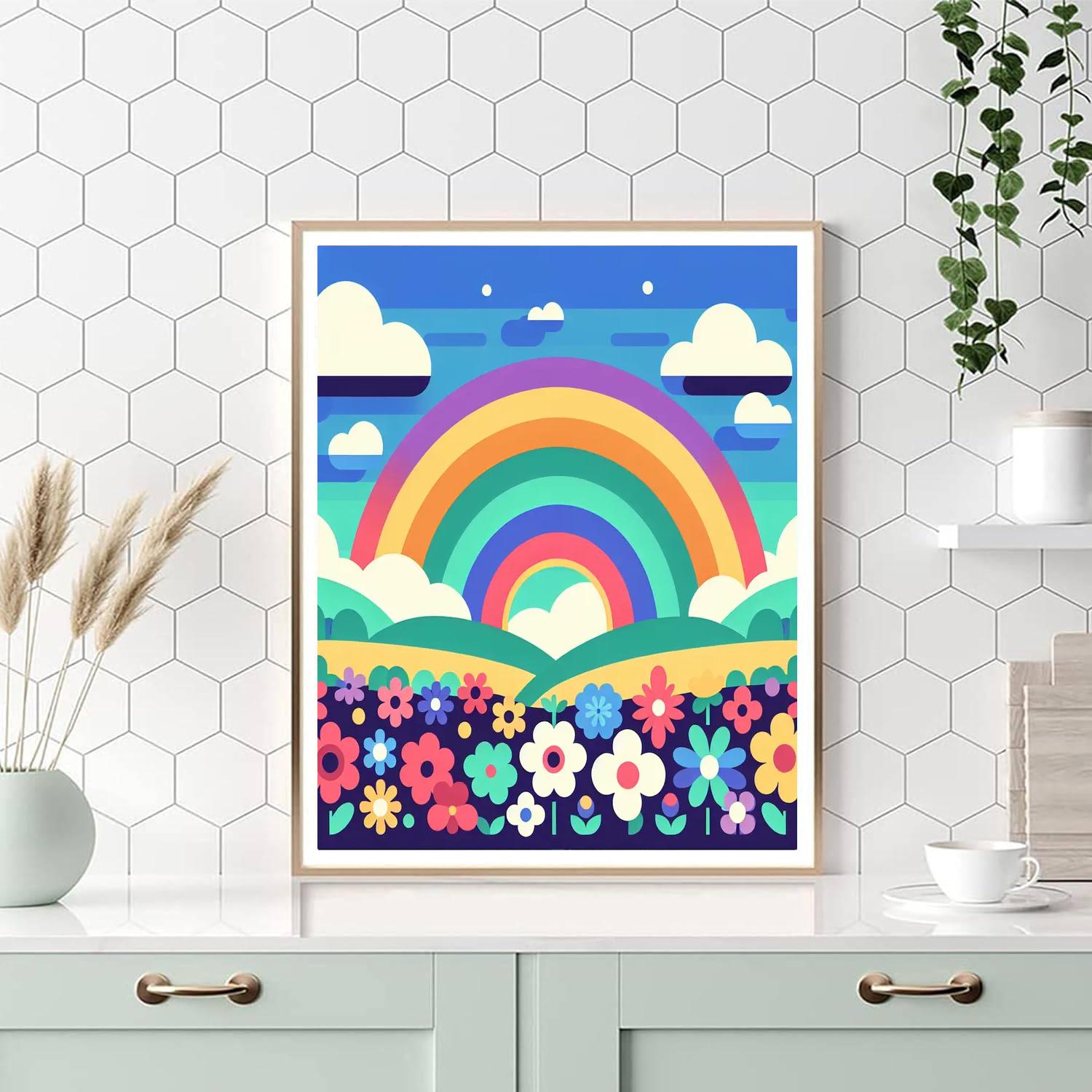 Rainbow Land Paint By Numbers Art