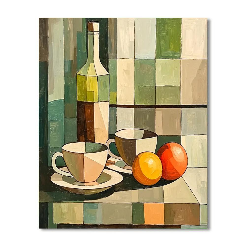 Juan Gris Inspired Cubist Café Still Life  DIY Paint By Numbers