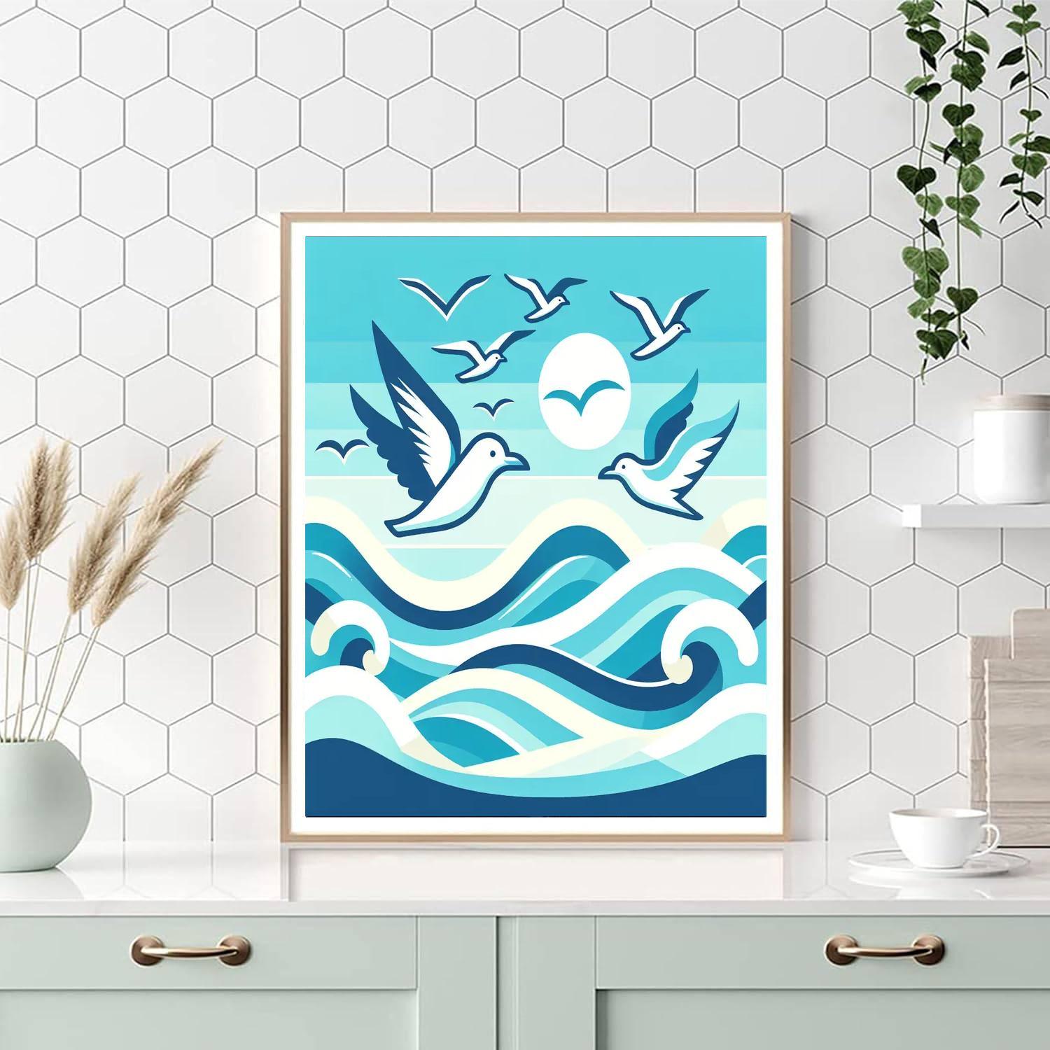 Spirited Seagulls Paint By Numbers Art