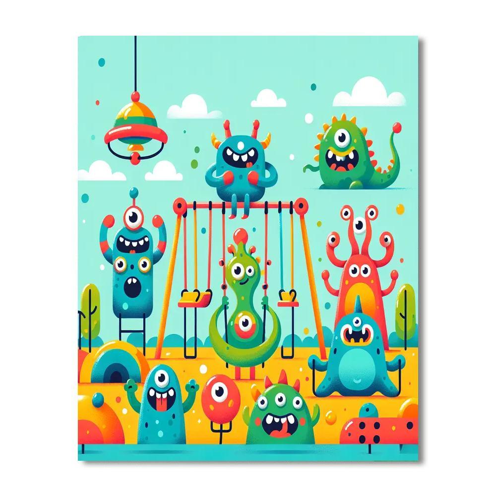 Silly Monster Playground Numbered Painting Kits