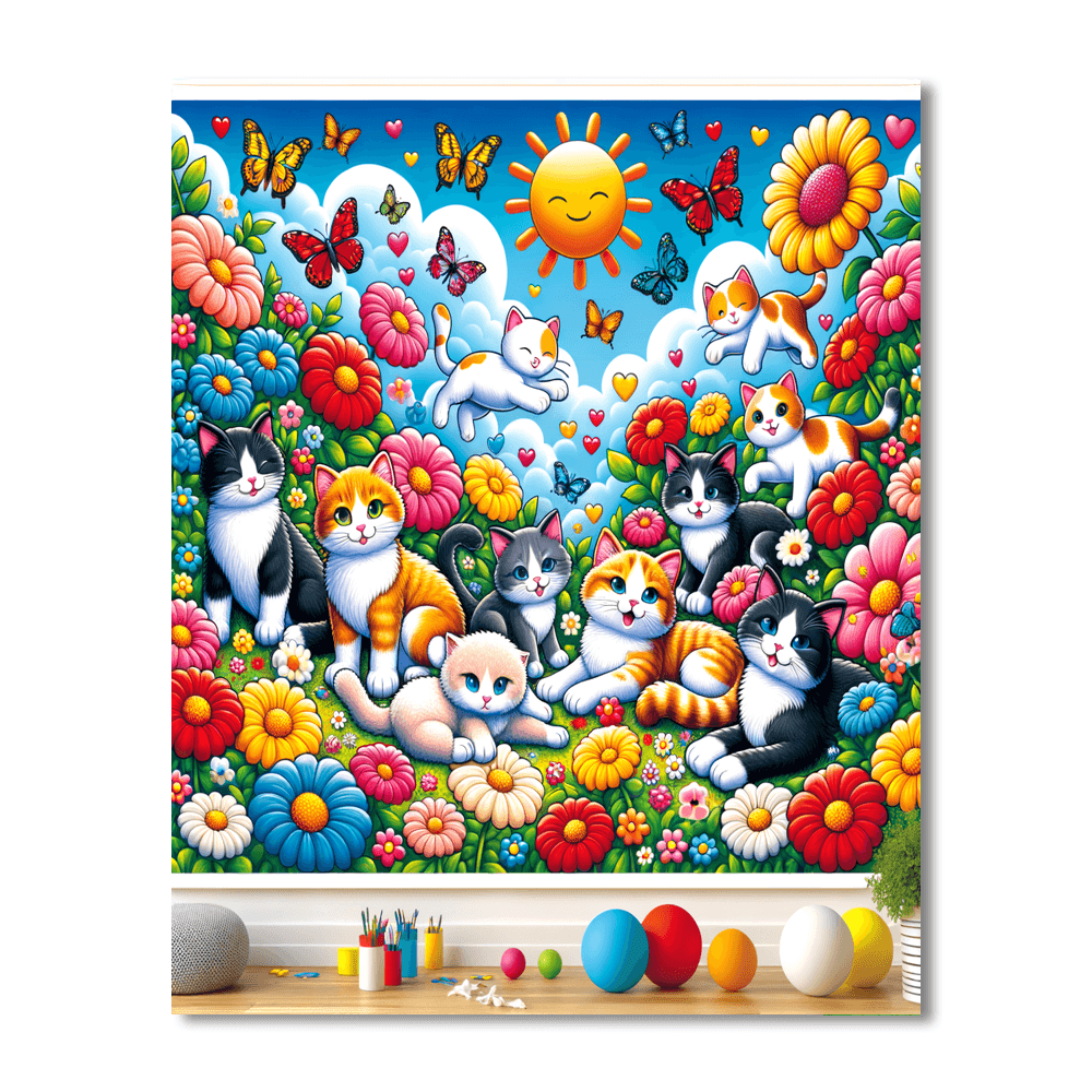 Whimsical Cat Wonderland - DIY Painting By Numbers Kit