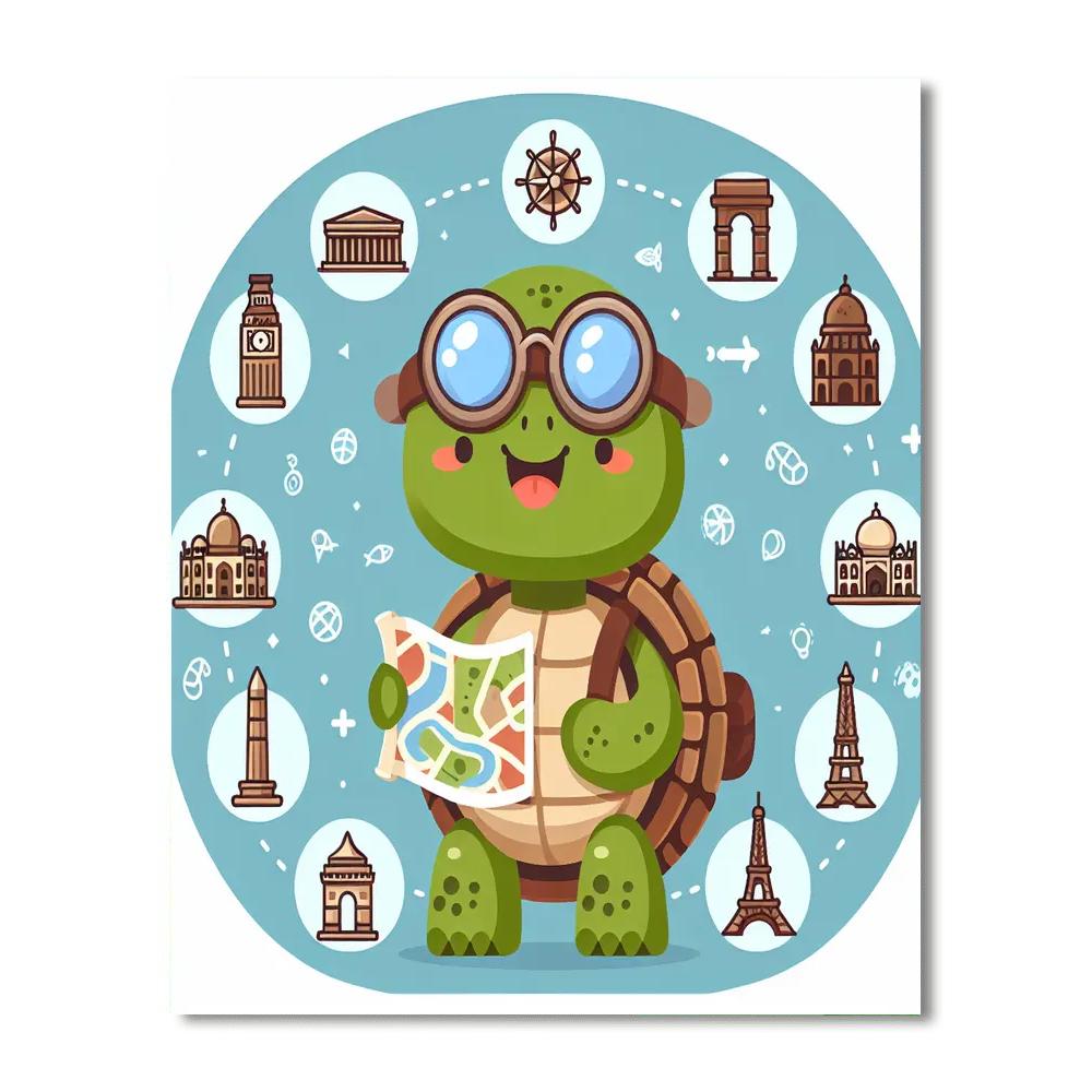 Time Travel Tortoise Number Painting