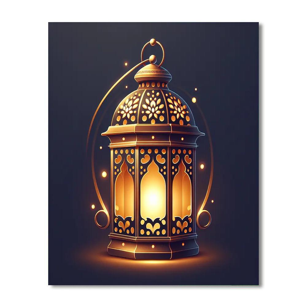 Amber Glow Lantern Paint By Number