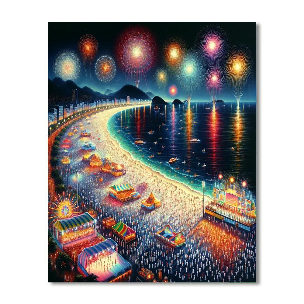 Rio De Janeiro New Year’s Eve - Brazil Painting Number Kit