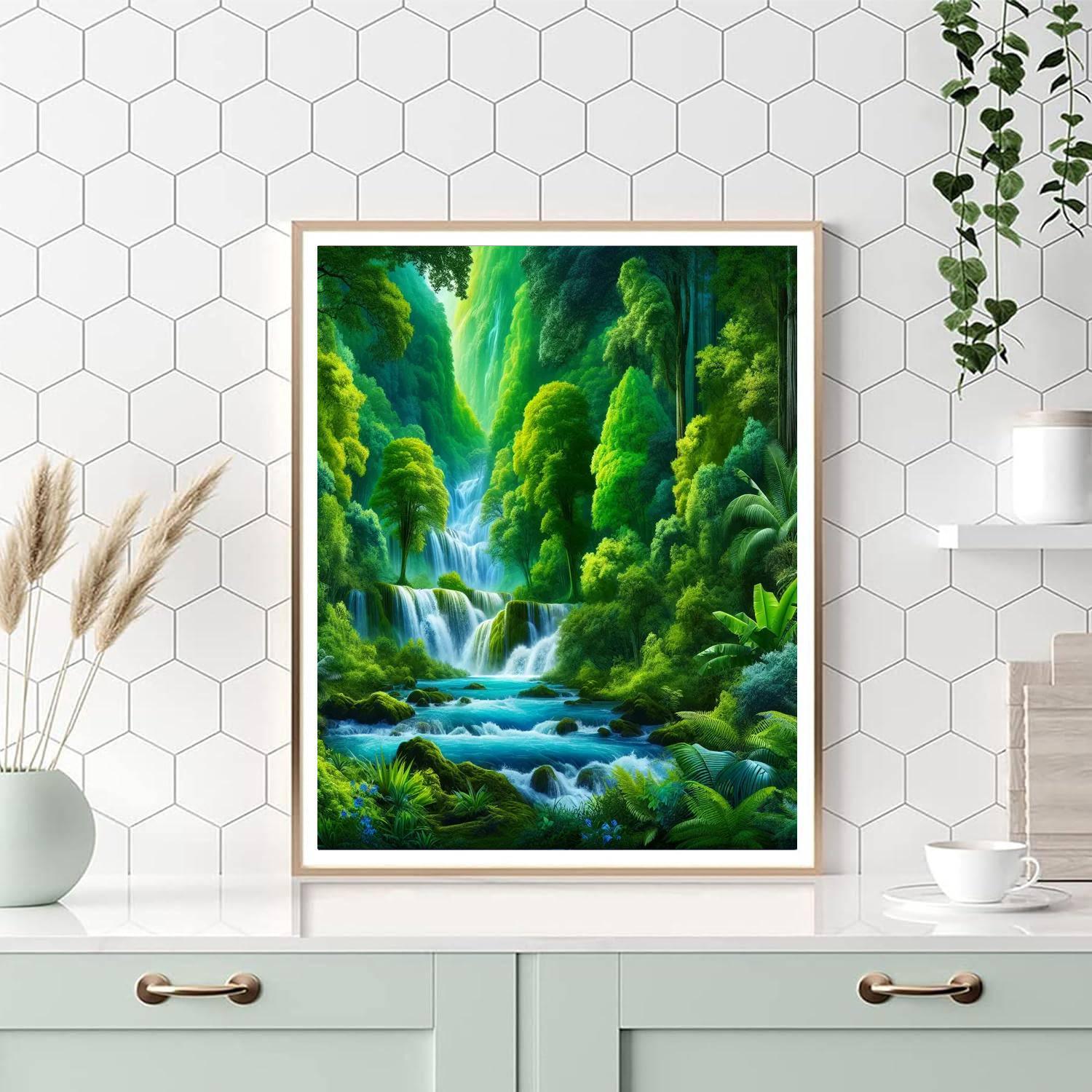 Cascading Forest Falls Paint By Numbers