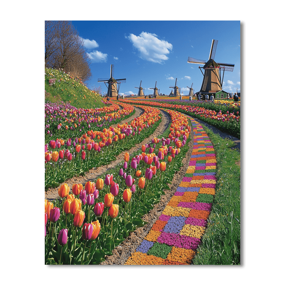 Tulip Fields Of Keukenhof - Netherlands Numbered Painting Kits