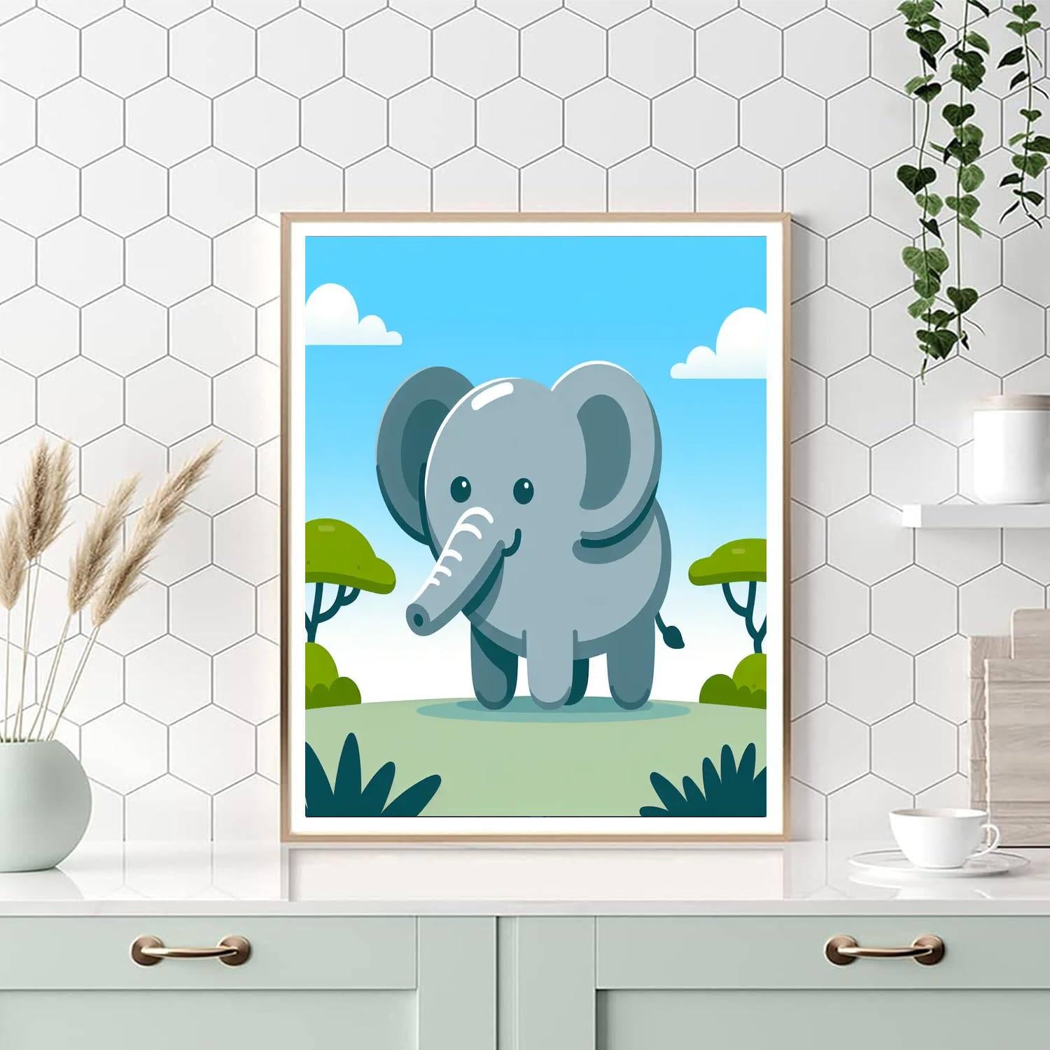 Enthusiastic Elephant Paint By Numbers Art