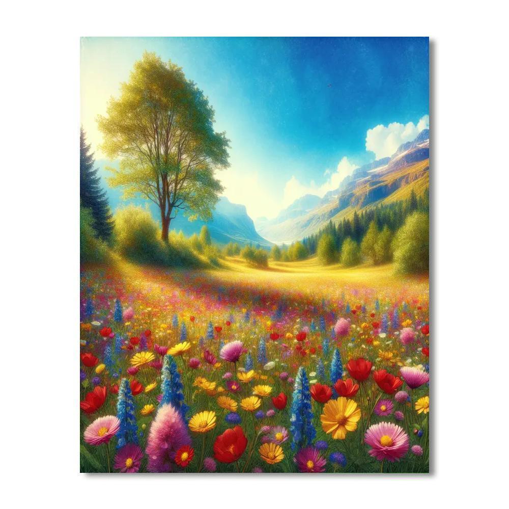 Dancing Wildflowers Number Painting