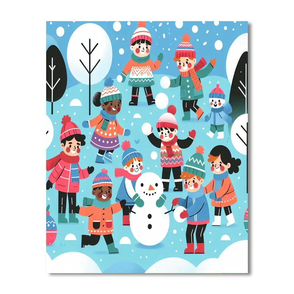 Charming Snowy Adventure Paint By Number