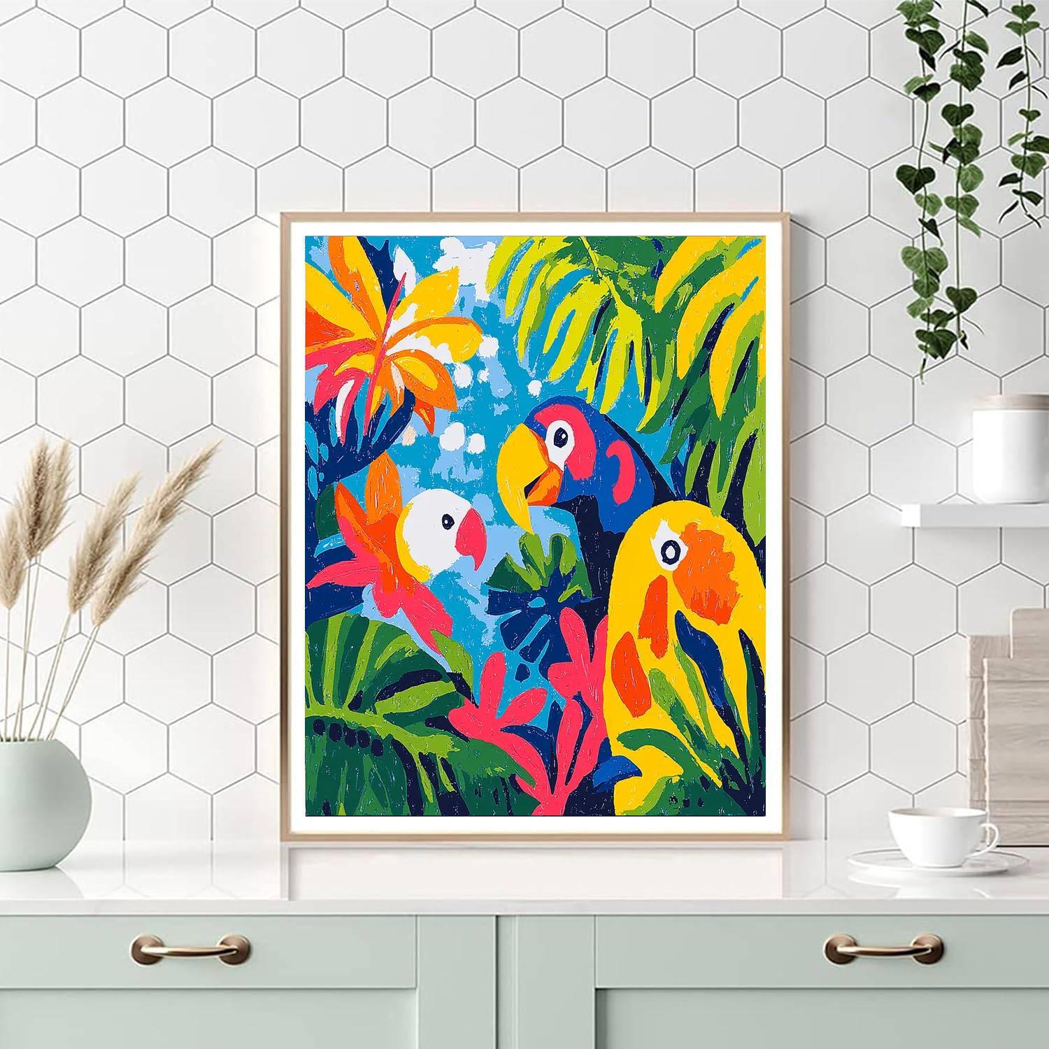 Hockney Inspired Dynamic Jungle Life  Painting By Numbers Kit