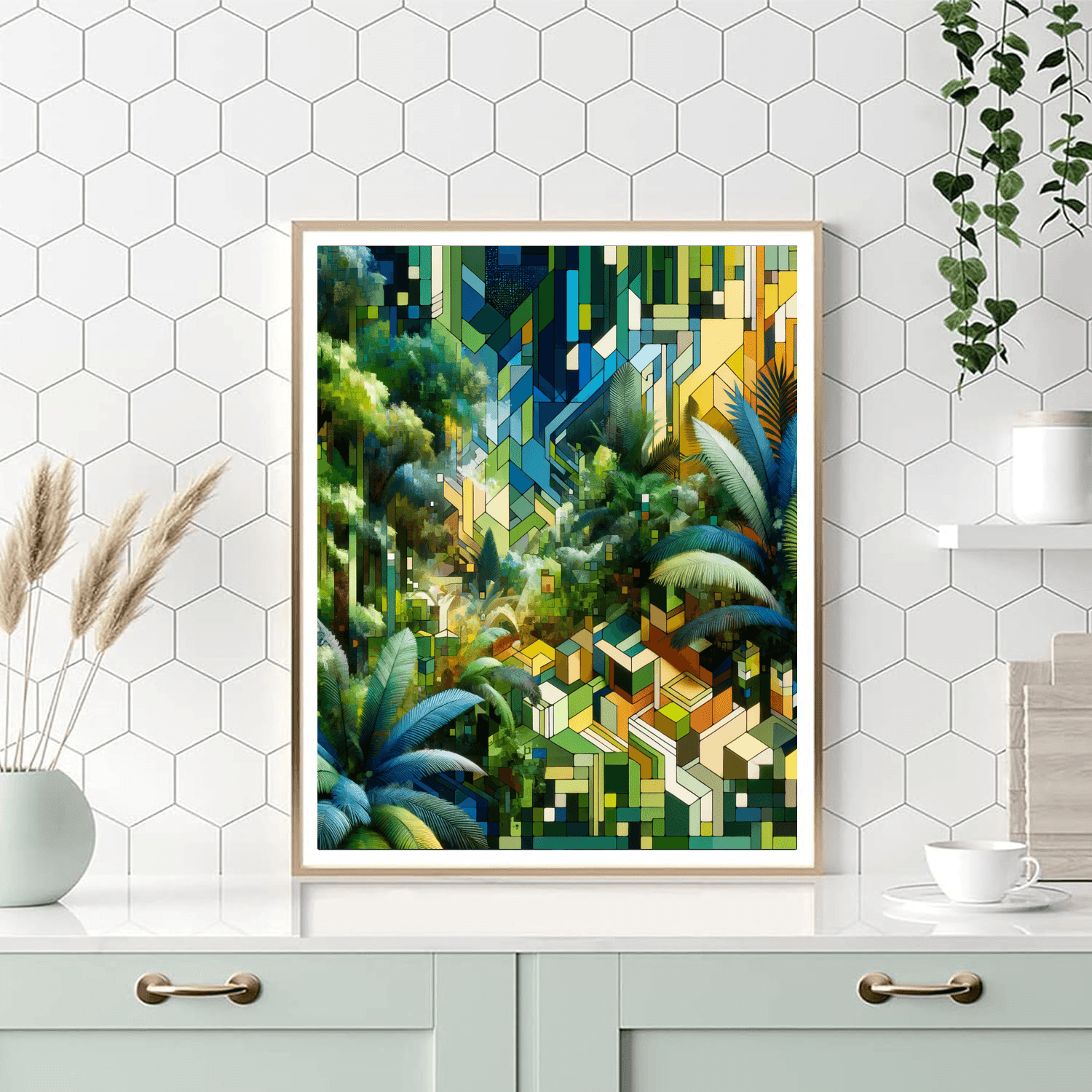 Geometric Jungle Painting Number Kit