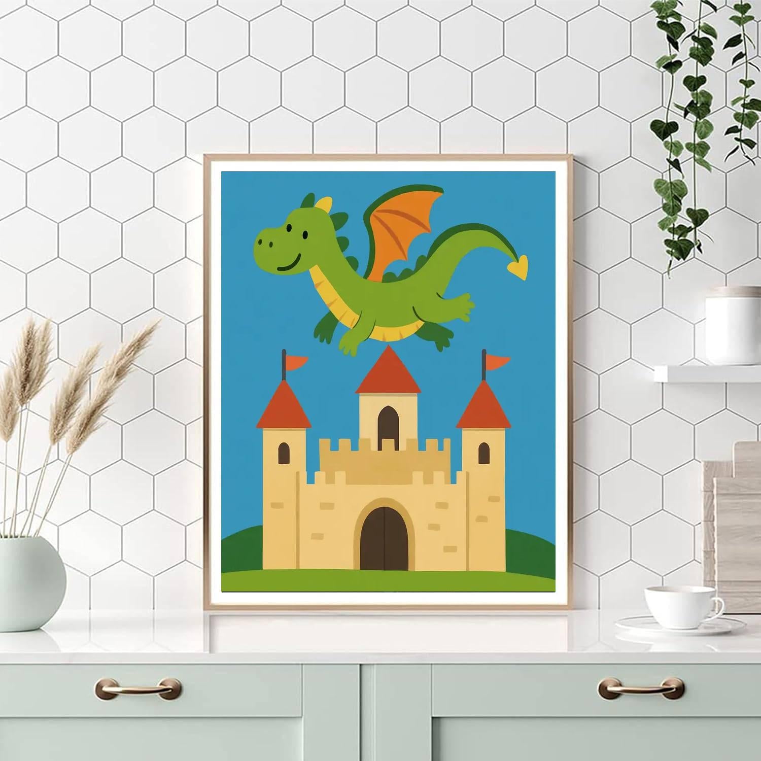 Castle Of The Dragons Painting By Numbers Kit
