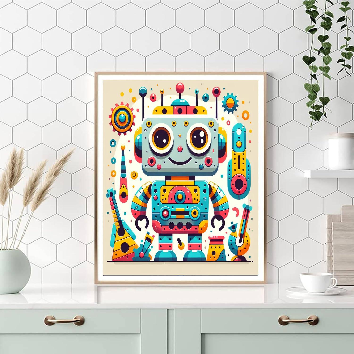 Bold Robot Paint By Numbers Art