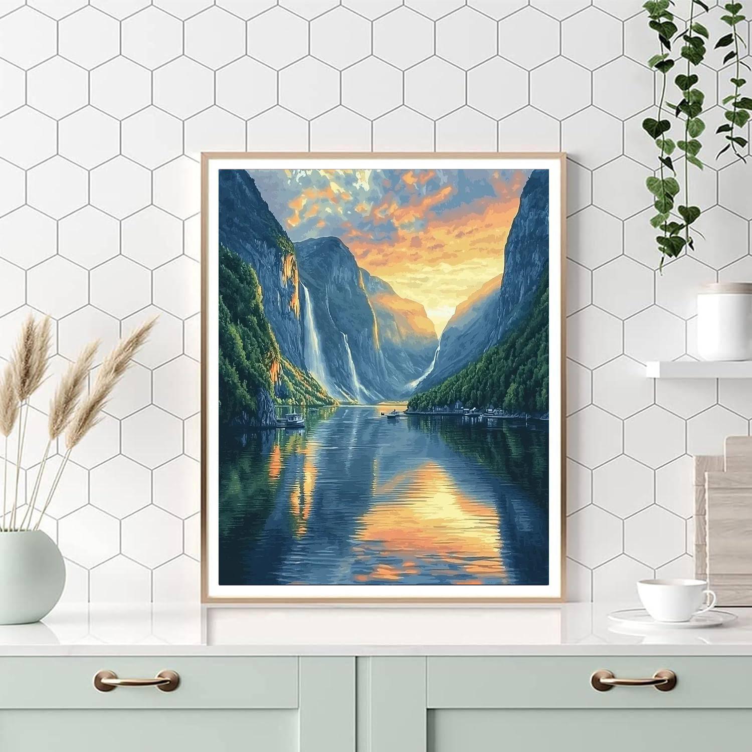 Fjord Cruise In Geirangerfjord Painting Number Kit