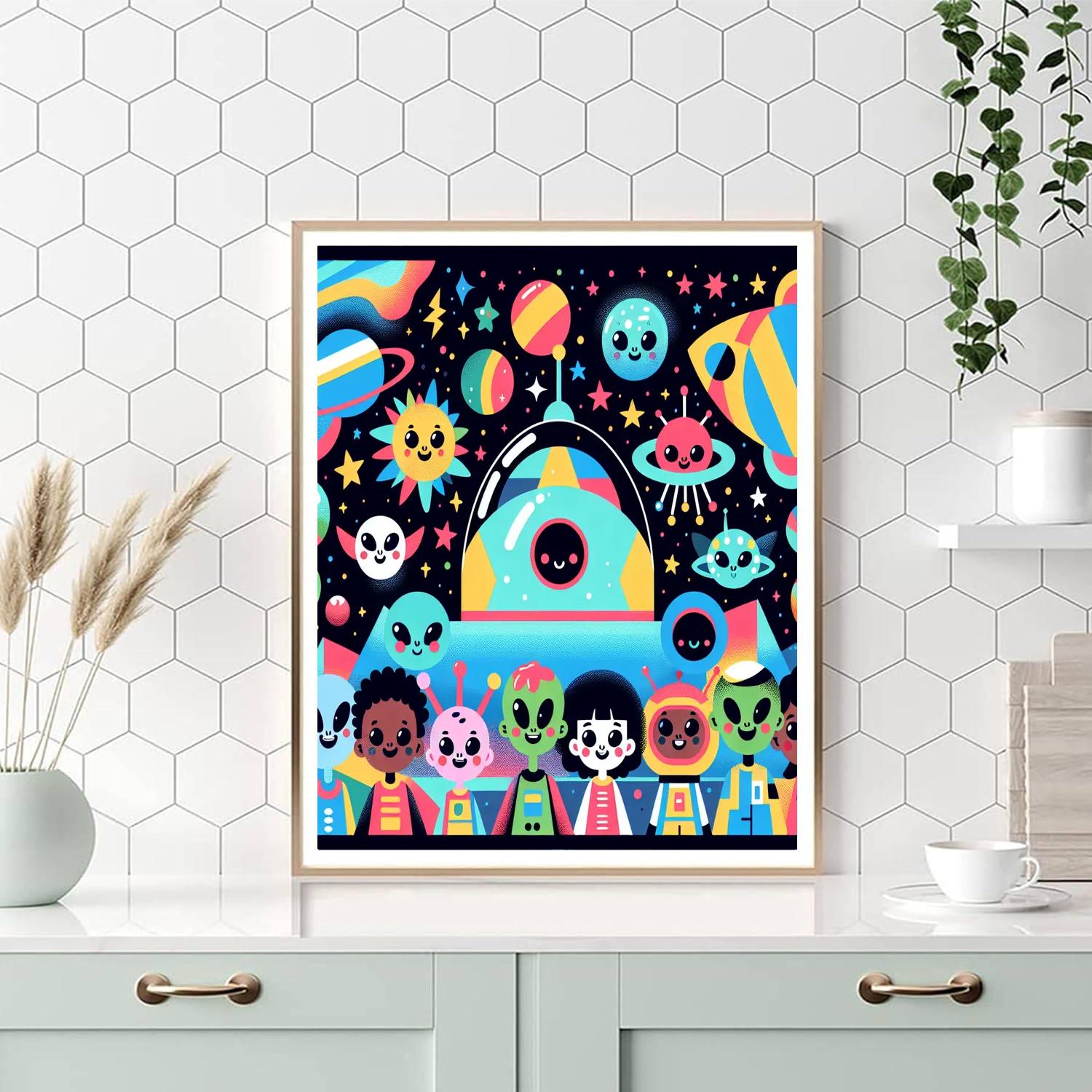 Friendly Space Odyssey Paint By Numbers Art