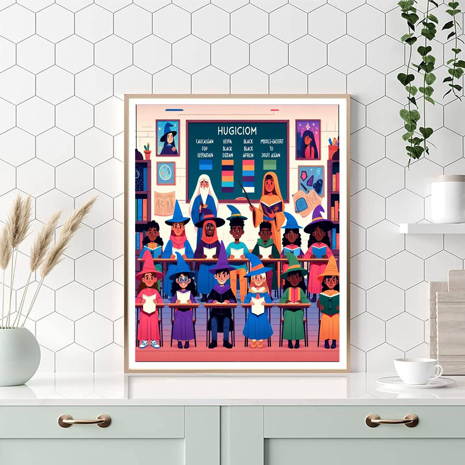 Wizards And Witches School Number Painting