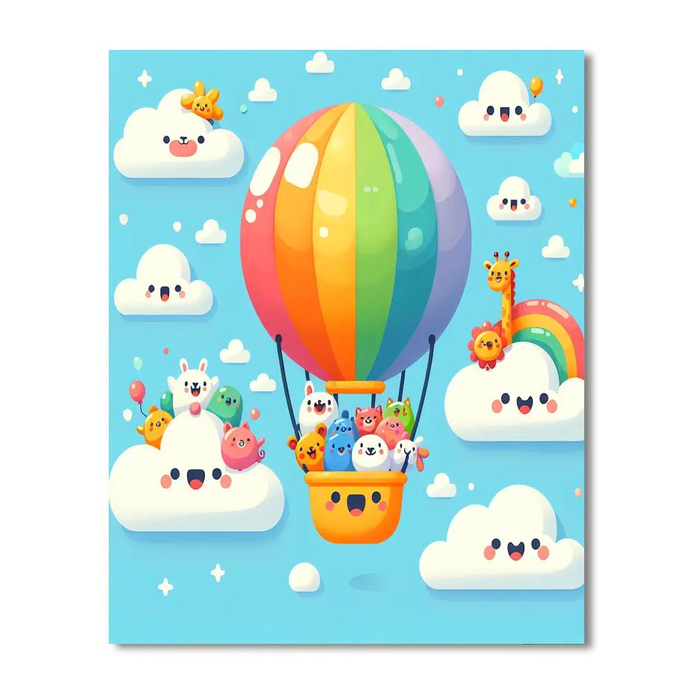 Whimsical Air Balloon Numbered Painting Kits