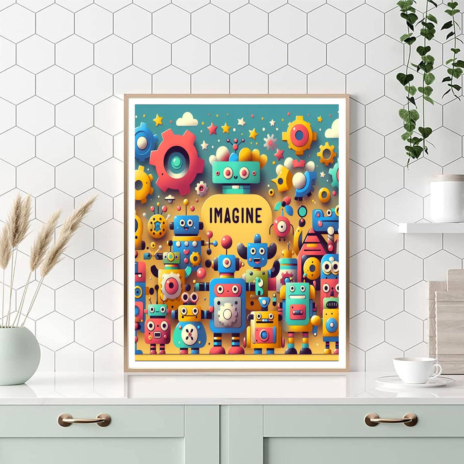 Whimsical Robots Painting By Numbers Kit