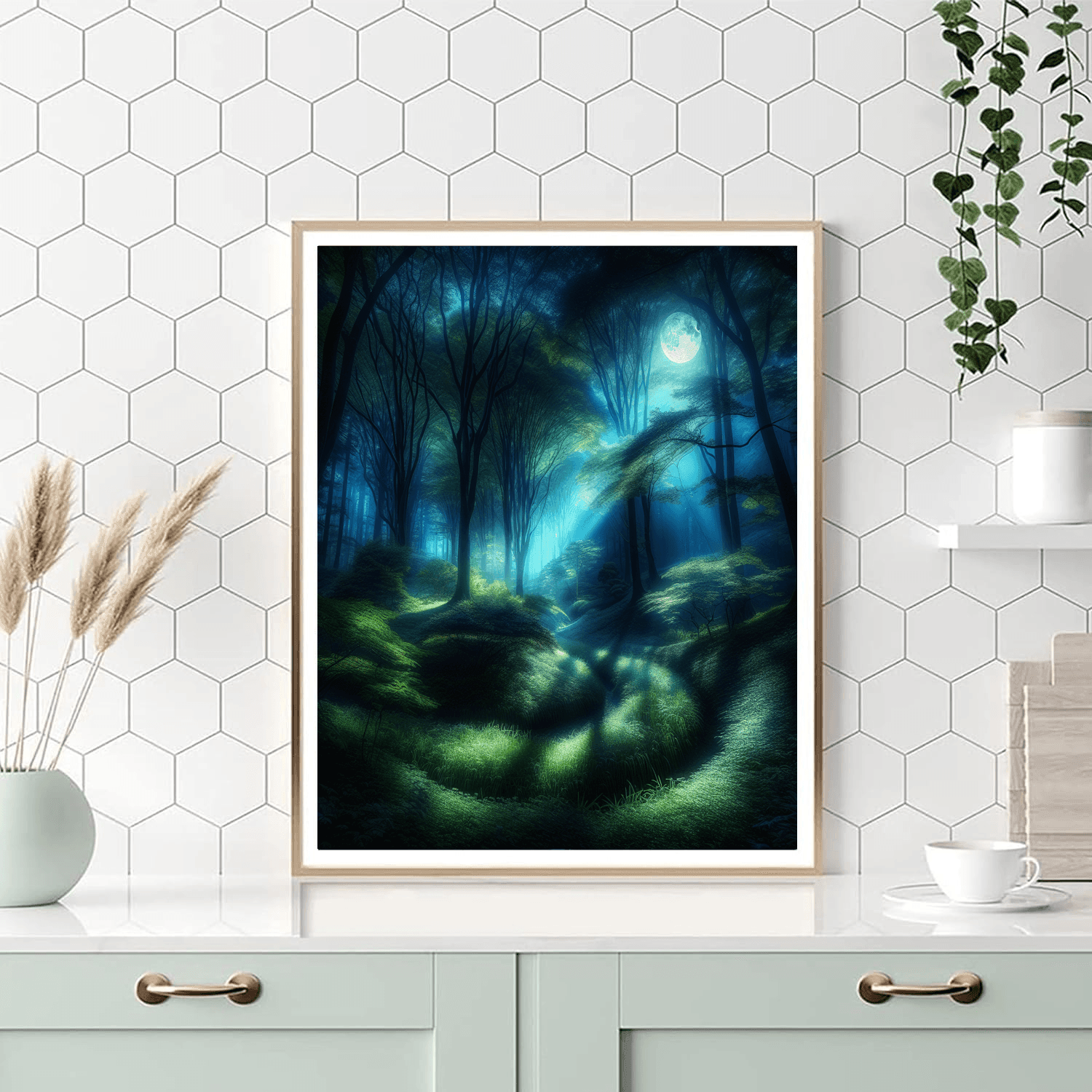 Mystical Moonlit Path Number Painting