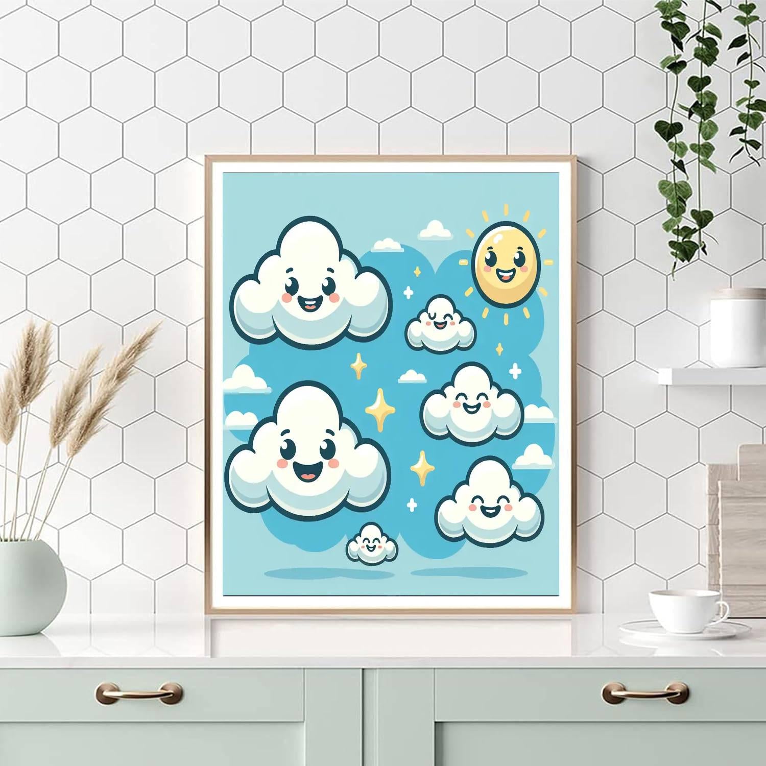 Giggling Cloud Friends Painting By Numbers Kit
