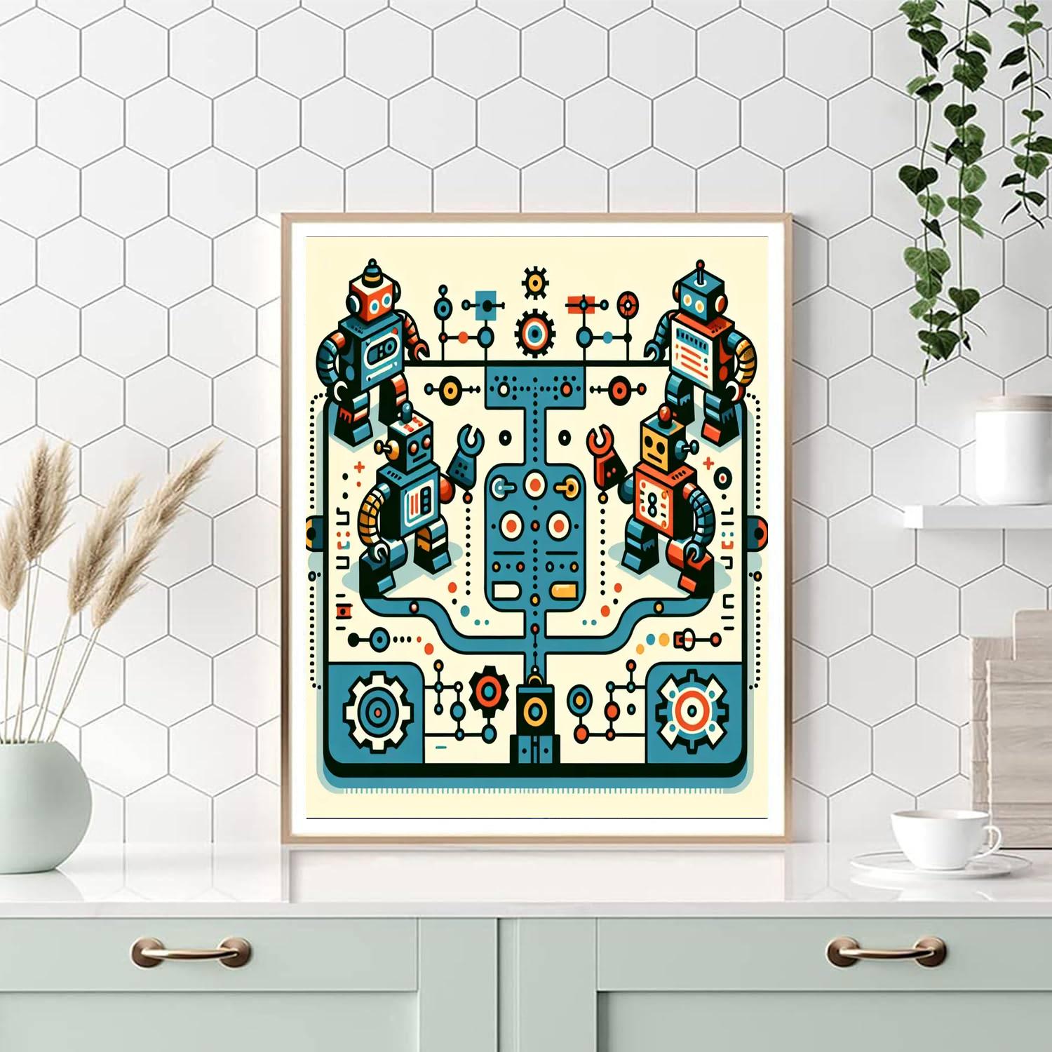 Robot Rumble Showdown Paint By Numbers Art