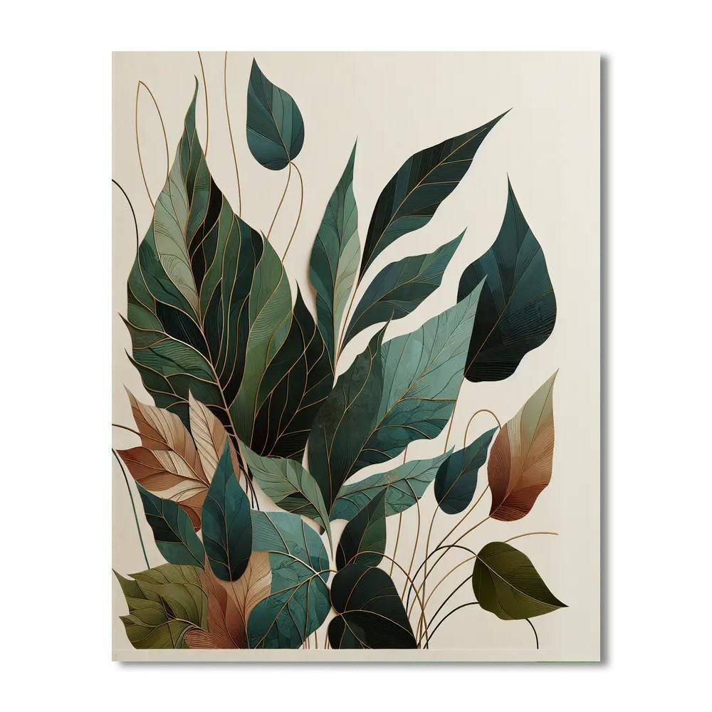 Botanical Bliss Abstraction Painting Number Kit