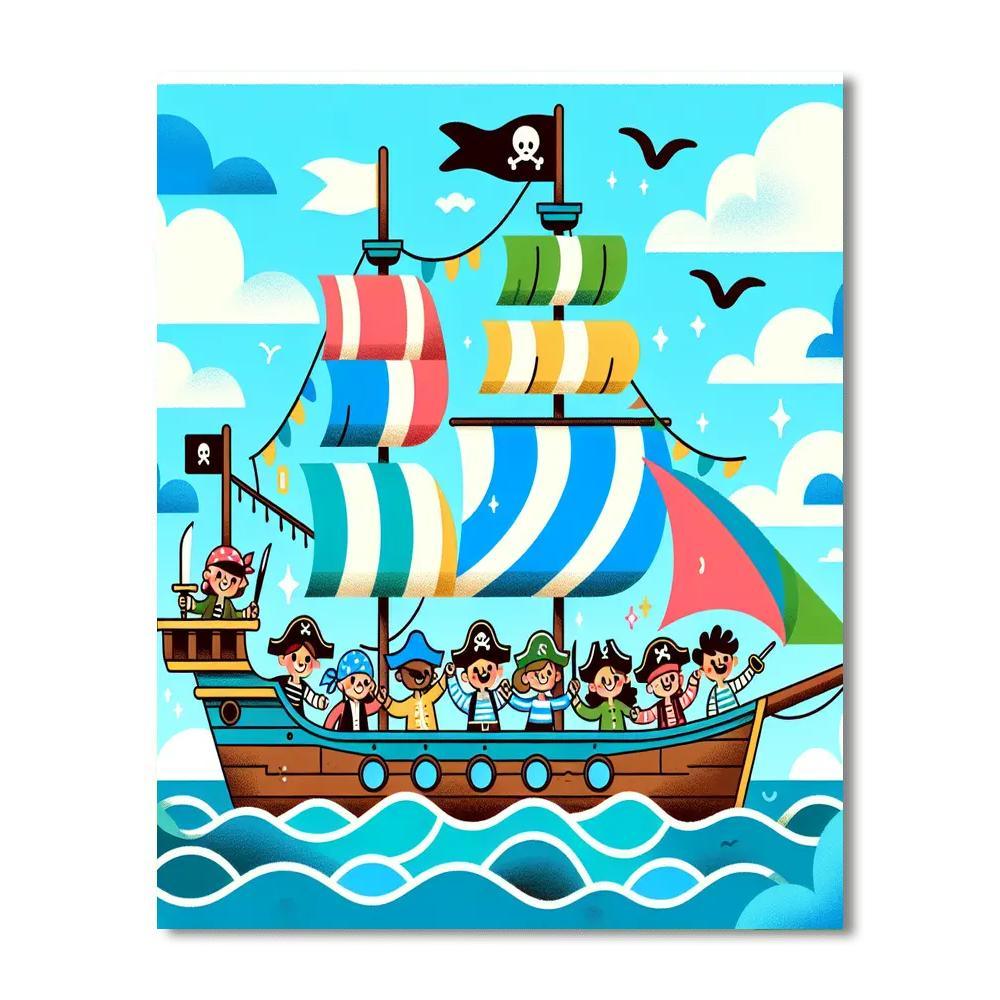 Friendly Pirate Ship Voyage Number Painting
