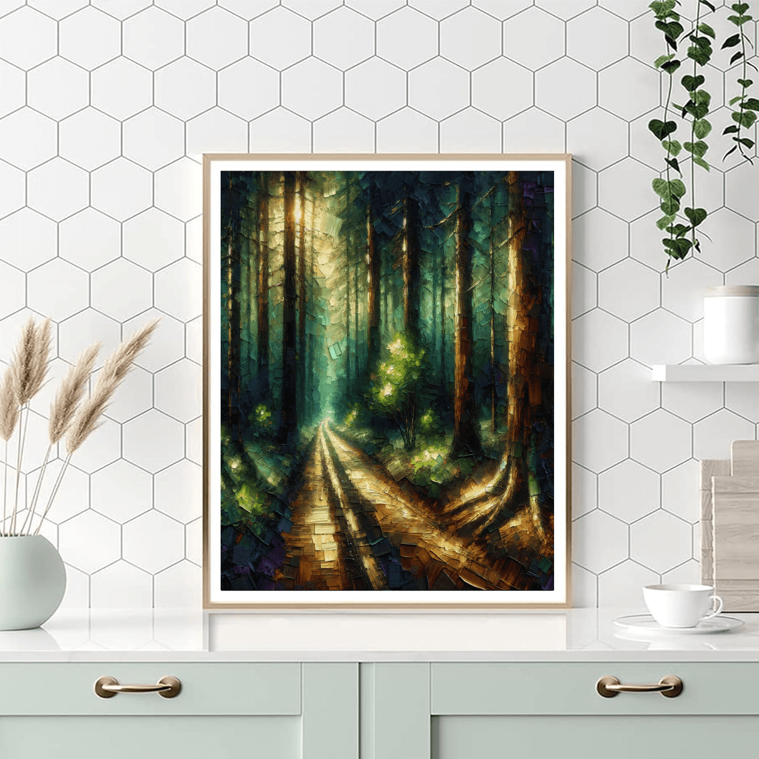Enigmatic Forest Path Numbered Painting Kits