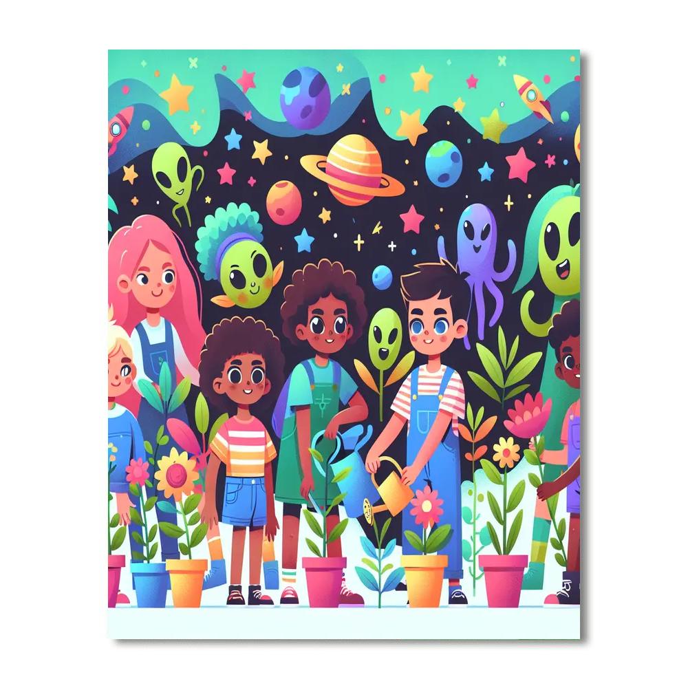Intergalactic Gardening Gala Number Painting