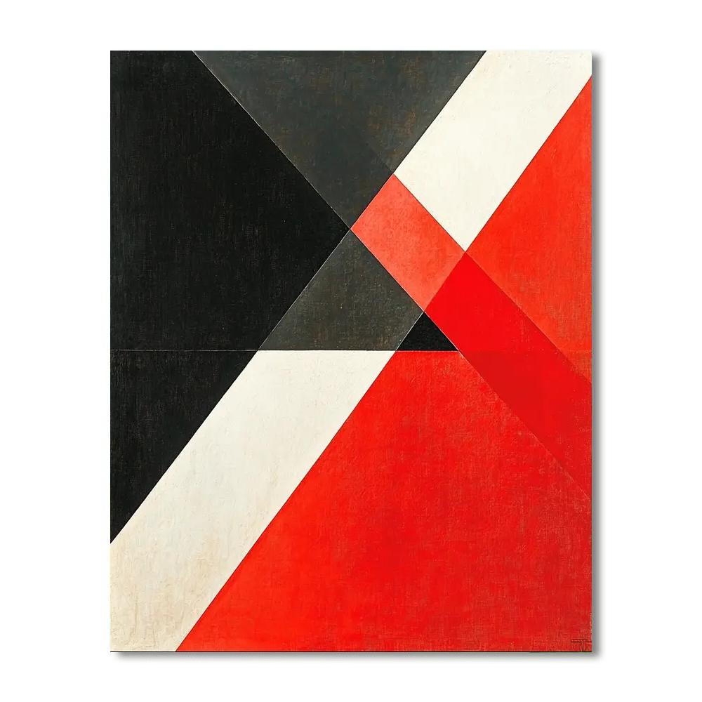 Kazimir Malevich Inspired Abstract Convergence  Paint By Color