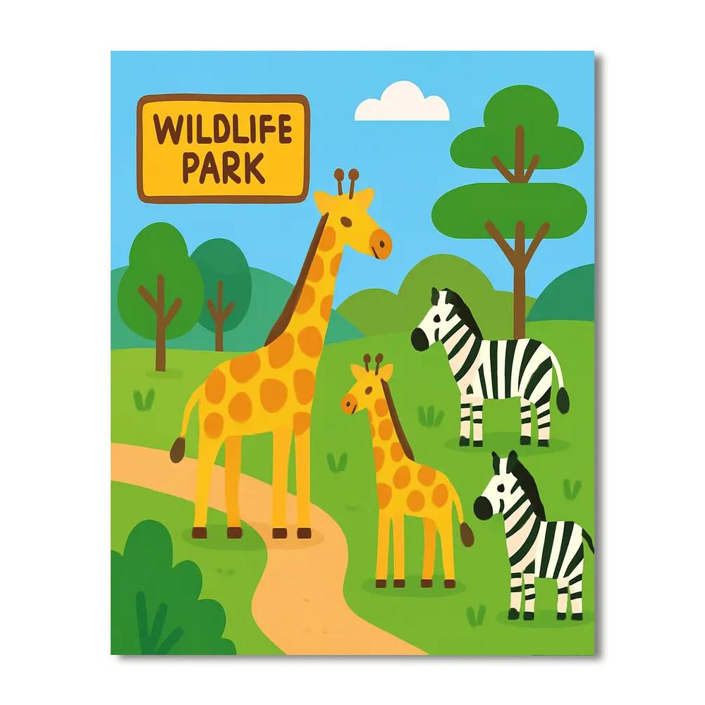 Cheerful Wildlife Park Paint By Color