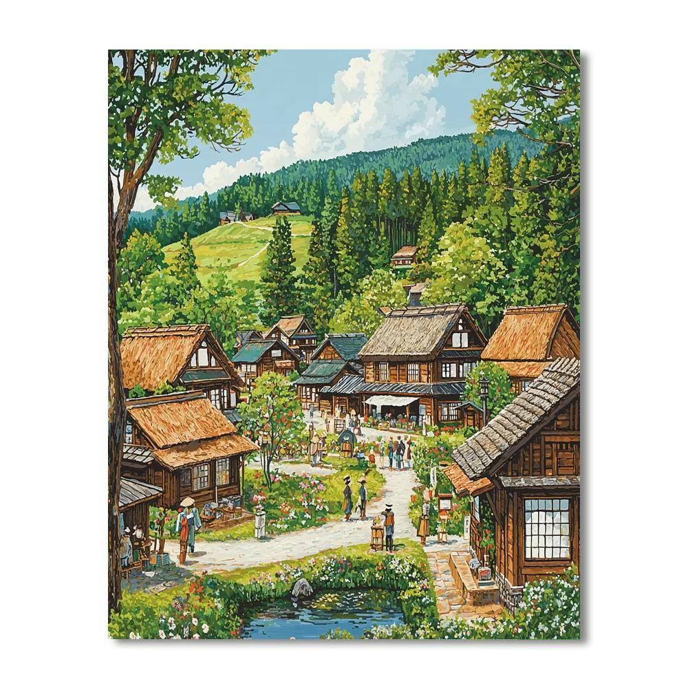 Cultural Village Of Hokkaido Painting Number Kit