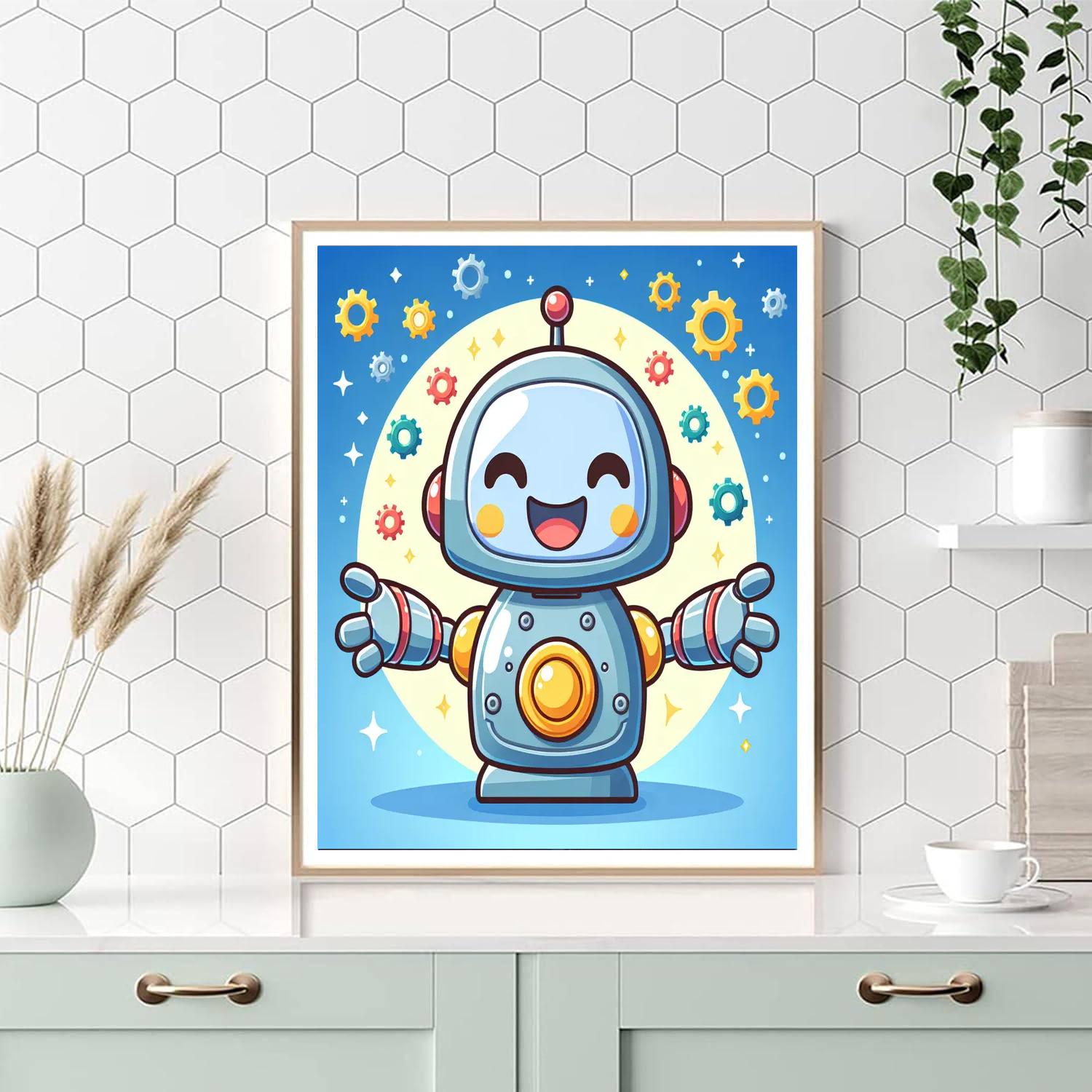 Cheery Robot Numbered Painting Kits
