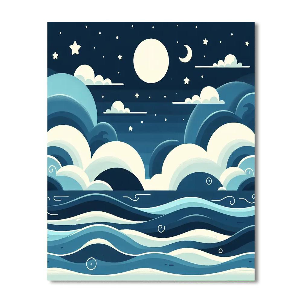 Starlit Sea Paint By Numbers Art