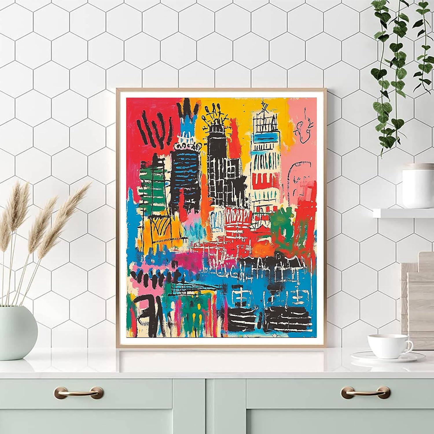 Jean-Michel Basquiat Inspired Joyful Urban Rhythm  Numbered Painting Kits