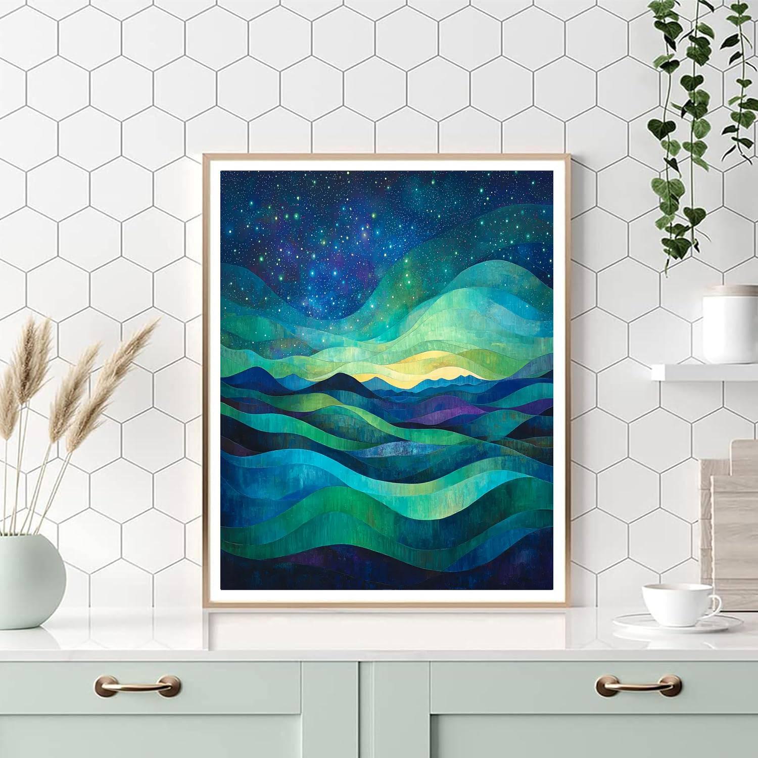 Georges Seurat Inspired Radiant Aurora Reverie  Painting Number Kit