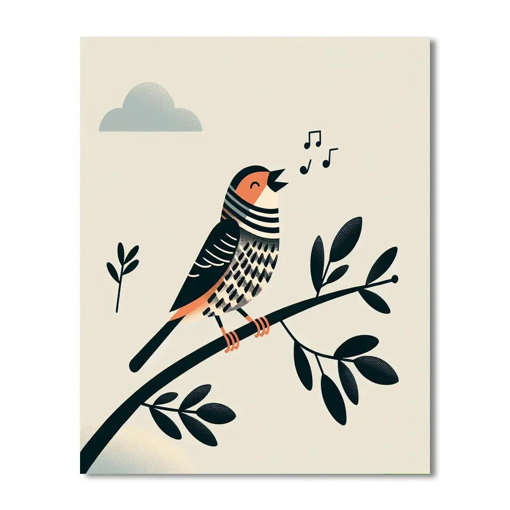 Zippy Zebra Finch Paint By Numbers Art